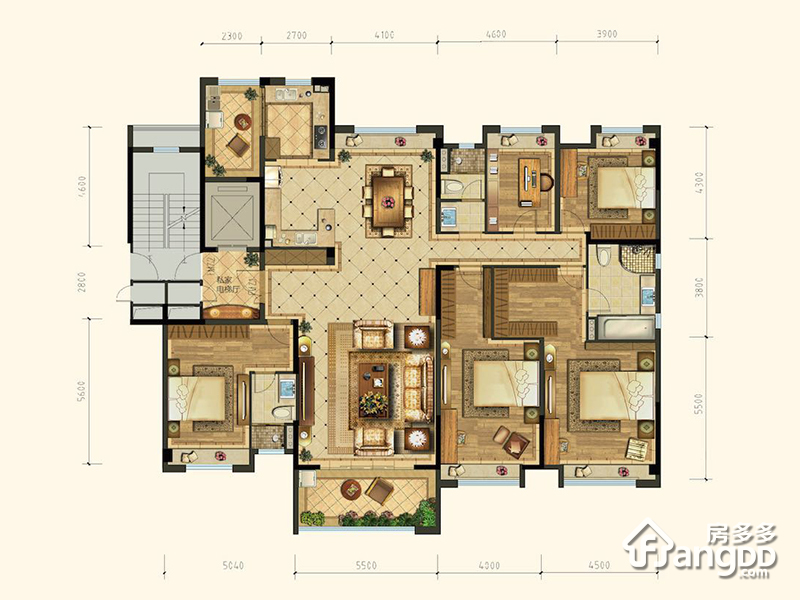 碧桂园天玺5室2厅3卫户型图