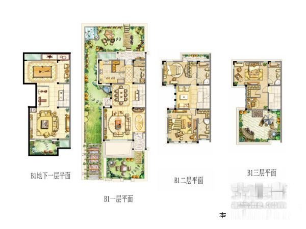 上海5室3厅2卫216㎡-沁园别墅户型图-上海房多多