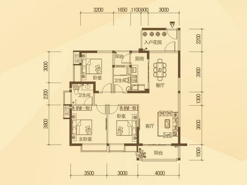 东莞3室2厅2卫117㎡-桃源艺境户型图-东莞房多多