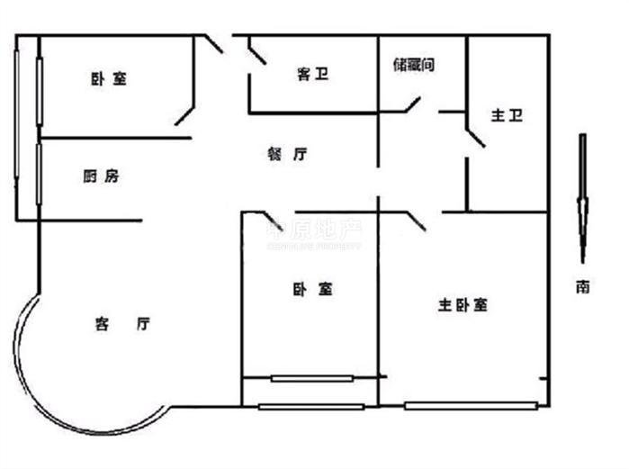 北京3室1厅0卫189㎡-山水文园户型图-买房大师