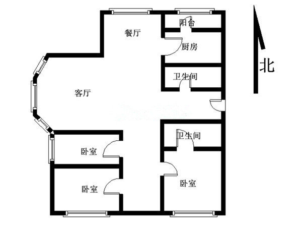 北京小区 大兴区小区 广德苑 户型图 3室2