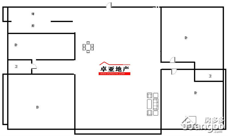 三亚4室2厅2卫220-山水天域户型图-买房大师