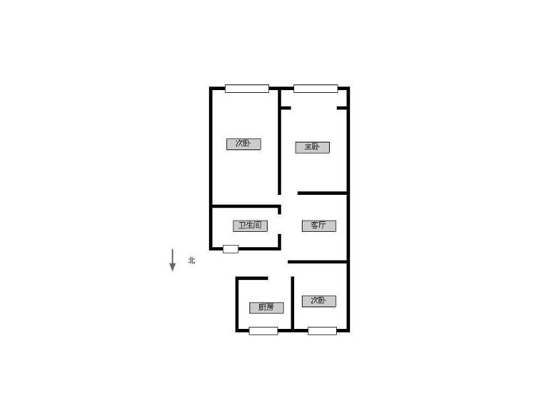 上海2室1厅1卫99㎡-东盛公寓户型图-买房大师