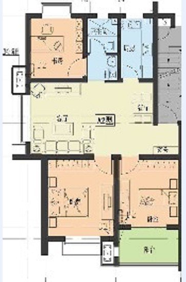 南京3室2厅1卫89㎡-南大和园户型图-买房大师