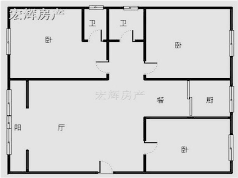 兰州3室2厅1卫170-天源嘉泰名居户型图-买房大师