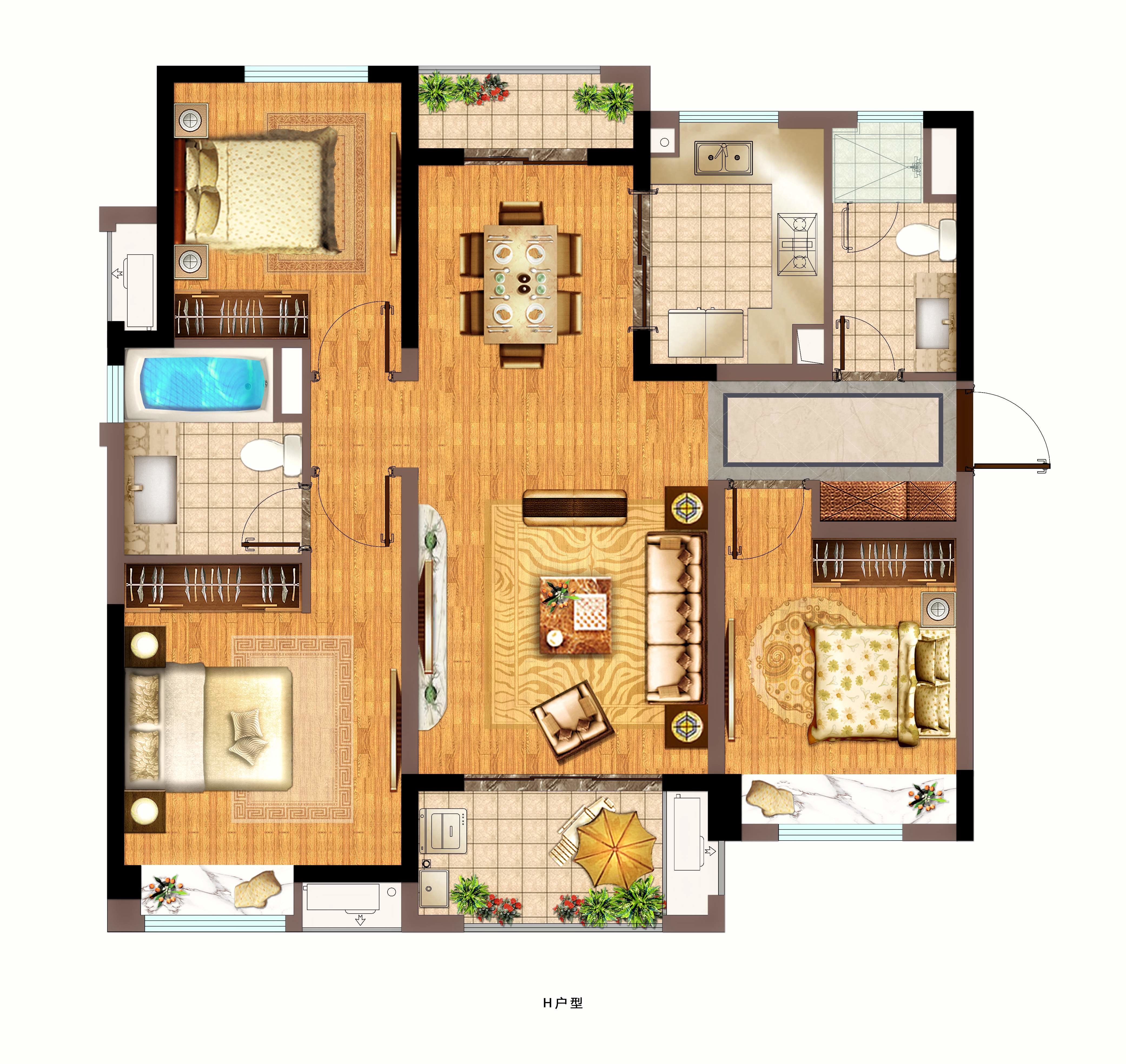 上海3室2厅2卫110㎡-金地都会艺境户型图-买房大师