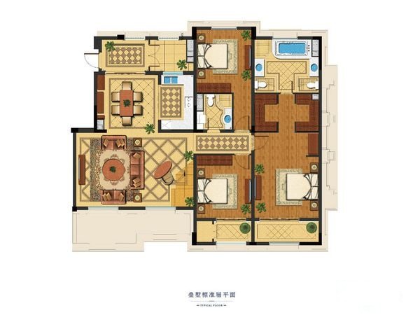 上海3室2厅1卫90㎡-绿城玉兰公馆户型图-买房大师