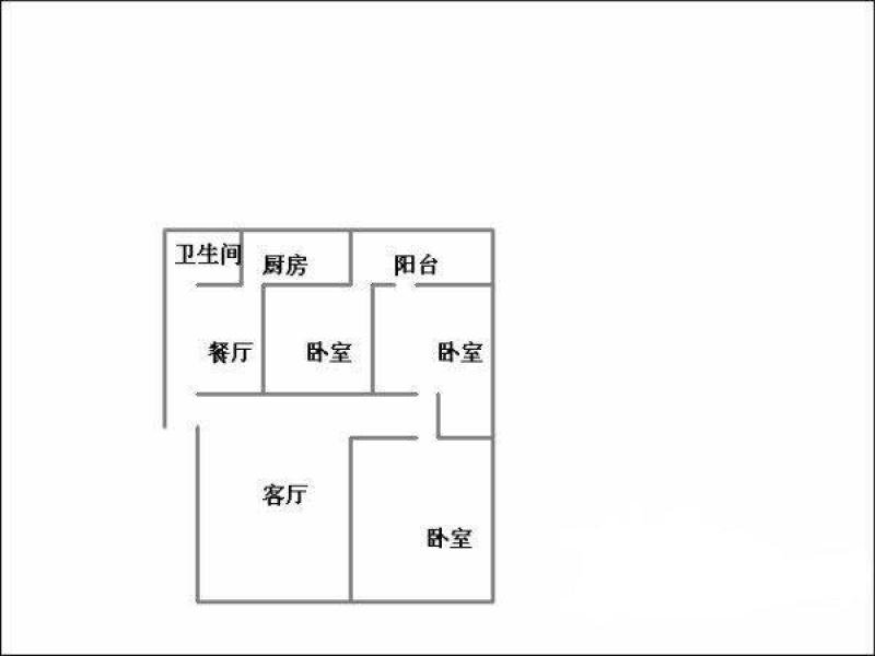 3室1厅1卫 80平米南北