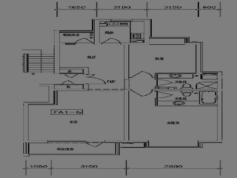 上海2室2厅1卫90㎡-威廉公馆户型图-买房大师