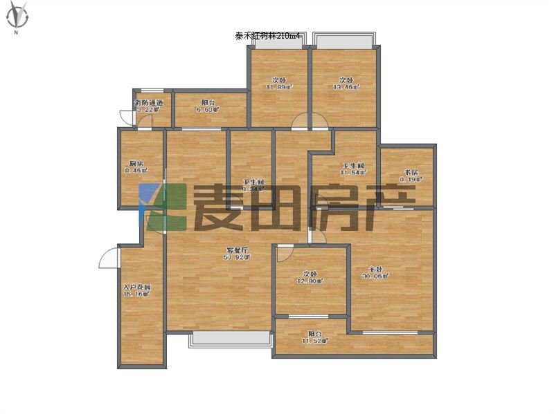 福州5室2厅3卫210㎡-泰禾红树林a区户型图-买房大师