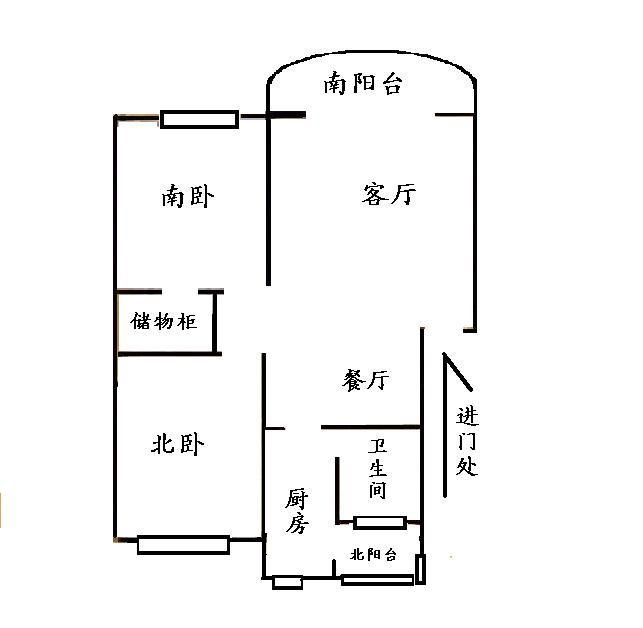 上海2室1厅1卫78-锦绣苑户型图-买房大师