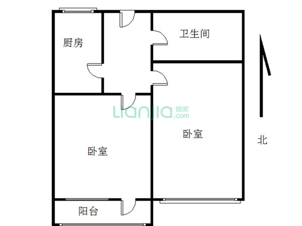 济南2室0厅1卫43-北小辛庄宿舍户型图-买房大师