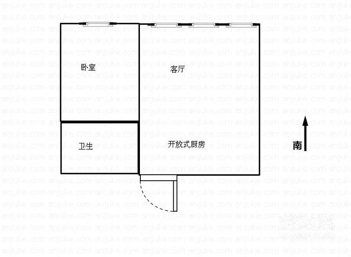 上海1室1厅1卫30㎡-延吉三村户型图-买房大师