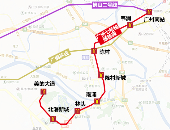 佛山七号线地铁线路图