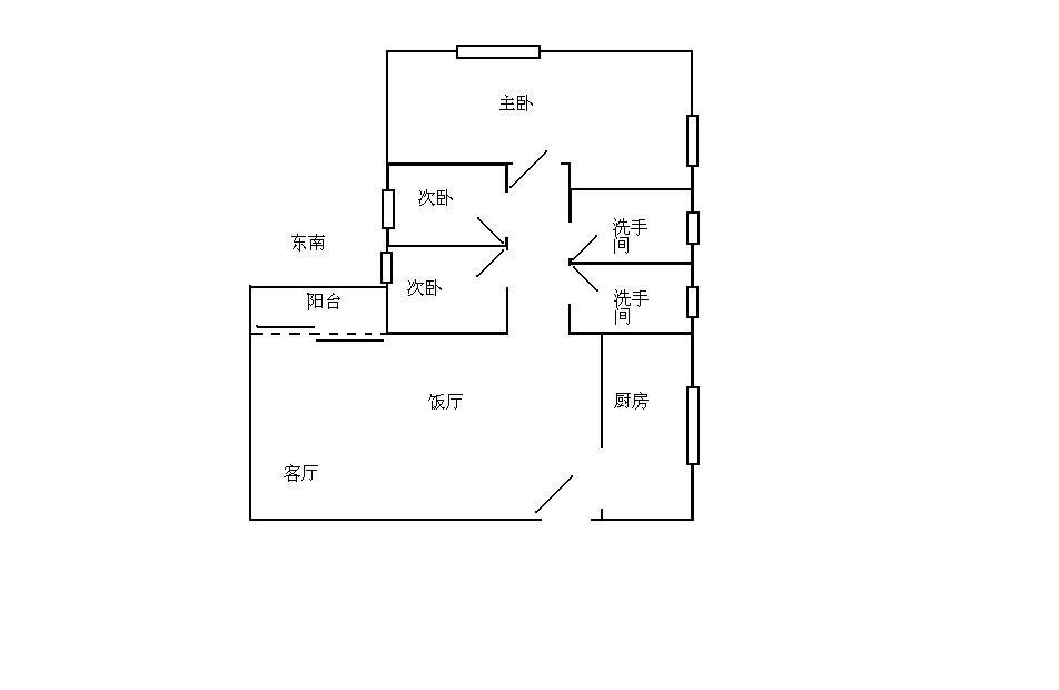 广州3室1厅2卫85-花都湖畔花园户型图-买房大师