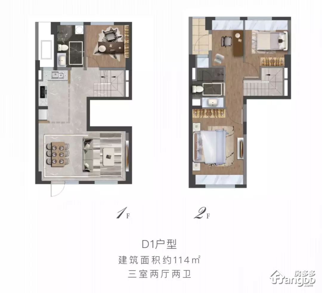 保利首创颂3室2厅2卫户型图