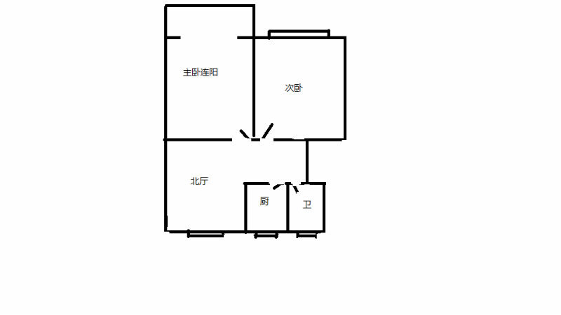 2室1廳1衛 61平米西南